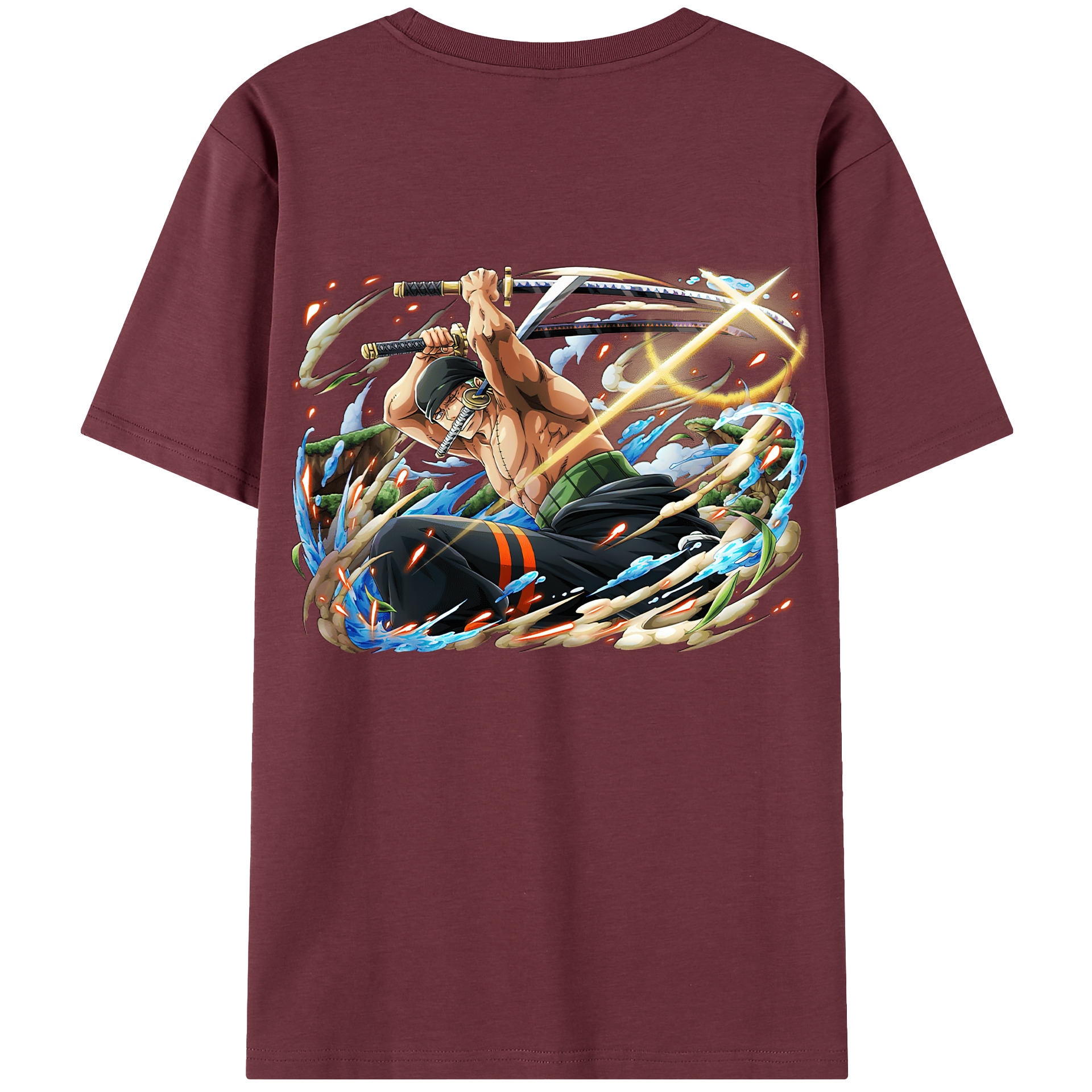 ワンピース ロロノア・ゾロ ONE PIECE Roronoa Zoro 綿100％半袖Tシャツ（背面プリント）